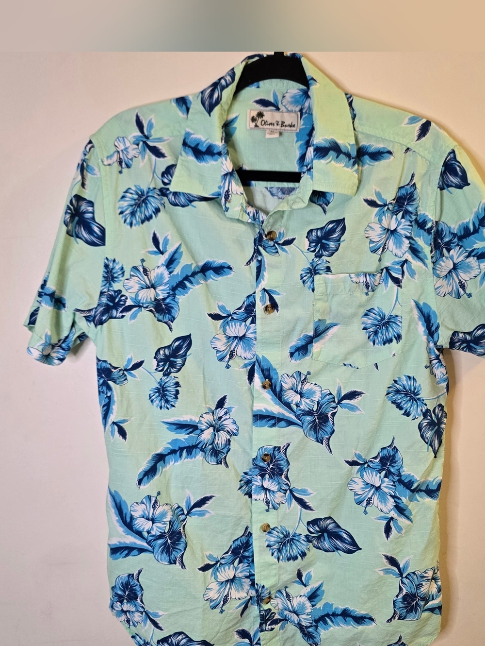 Oliver & Burke Short Sleeve Tropical Button Up Mens Medium